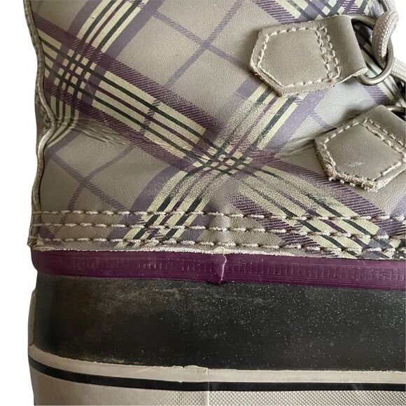 SOREL Women’s 1964 PAC Winter Waterproof Snow Boots Grey Purple Plaid  7 - Picture 13 of 15